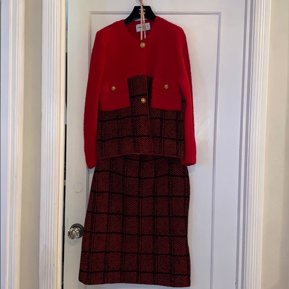 Christian A. Houndstooth wool suit